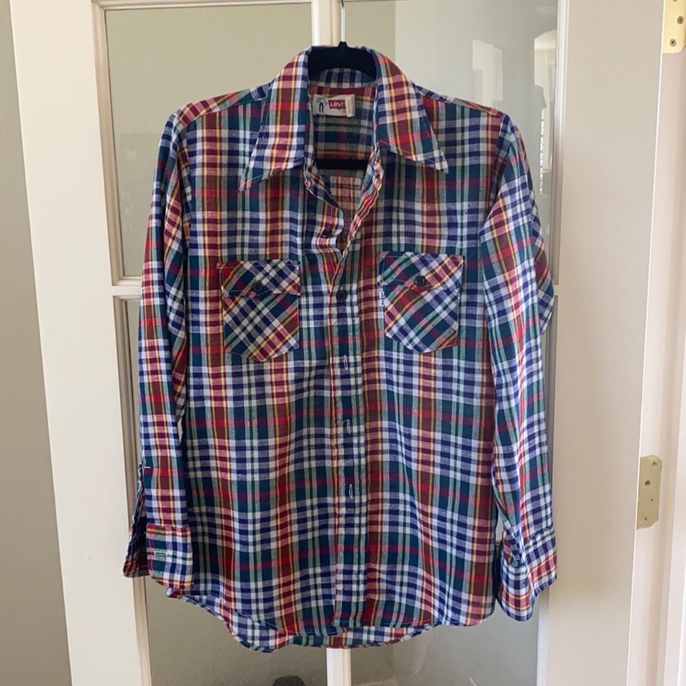 1970’s VINTAGE LEVI’S plaid western button-up